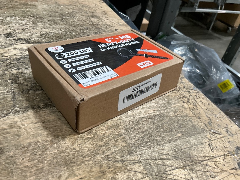 Photo 1 of [HIGH-WORKLOAD] 200Lbs 4 Pcs Q-Hanger Hooks M8 with Washer & Safety Buckle, Heavy Duty 5’’ Windproof Screw Hooks for Hanging Plants, Yoga, Lights, Indoor & Outdoor Uses-Expansion Tubes, Screwdriver