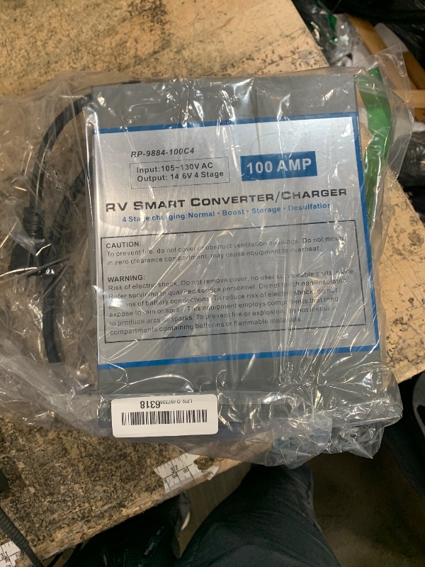 Photo 1 of 100 Amp RV Converter 120V AC to 12V DC, Lead & Lithium Compatible, 100Amp RV Power Converter Battery Charger with Built-in 4 Stage Smart Charging, Replacement for WF-9800 Series