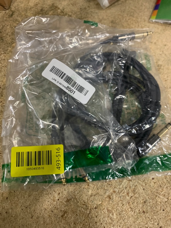 Photo 1 of 1/4 inch TRS Stereo to Dual 1/4 inch Y-Splitter Insert Audio Cable 4 Feet (2 Pack), 6.35mm Male to 2x 6.35mm Male TS Mono Breakout Cord, 24K Gold Plated, Oxygen-Free Copper OFC Cable with 5 Cable Ties