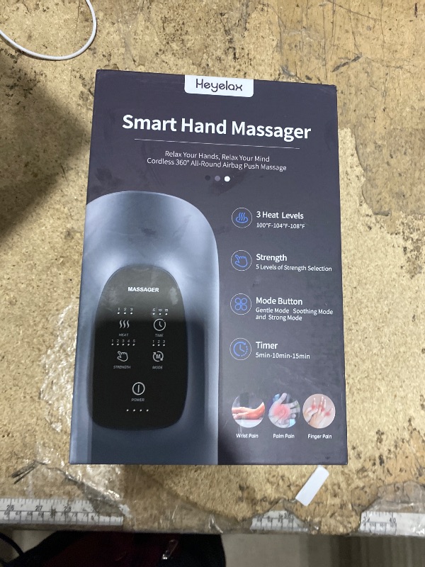 Photo 1 of (missing gua sha) Heyelax Hand Massager with Heat and Compression for Arthritis and Carpal Tunnel Relief, Finger Wrist Hand Therapy Equipment Pain Relief,Thoughtful Christmas Gifts for Women,Man (Black)