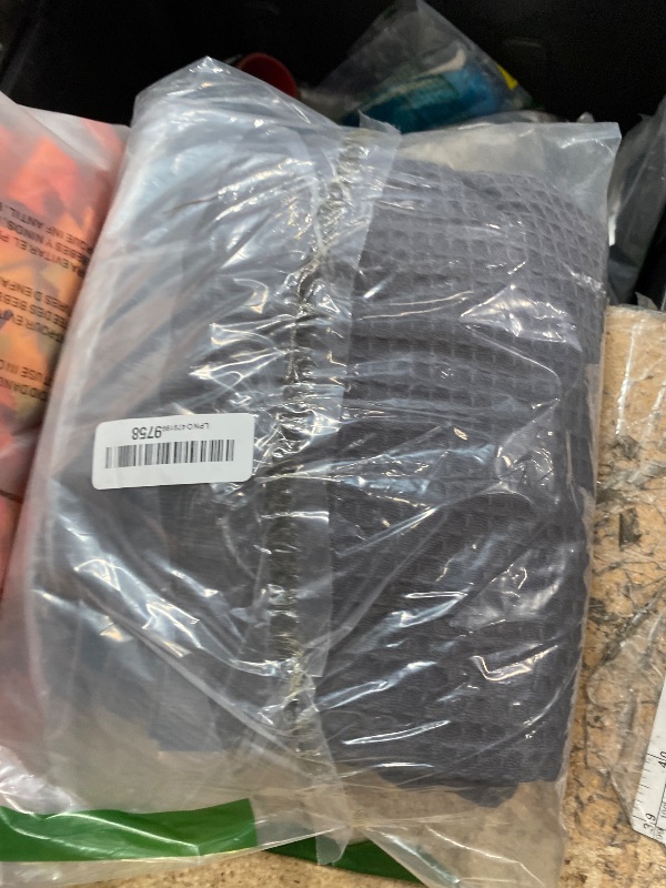 Photo 1 of 100% Cotton Blankets for Bed - Waffle Weave Blankets for Summer, Lightweight and Breathable Soft Woven Blanket for Spring (Dark Grey, Throw (50" x 60"))