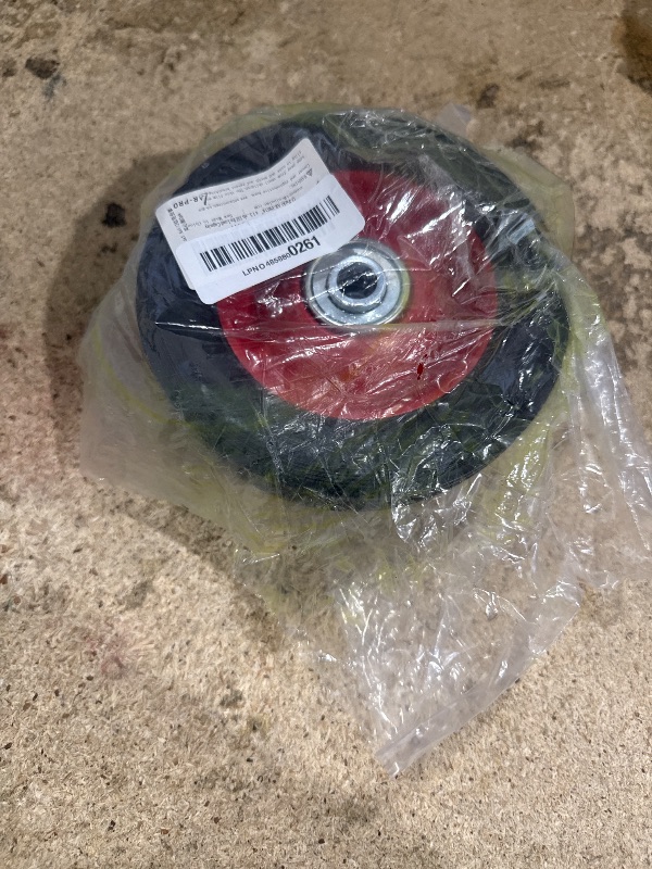 Photo 1 of (2-Pack) AR-PRO 6” x 1.5” Flat Free Solid Rubber Wheel Assemblies - Replacement Hand Truck Wheels with Ball Bearings and 1/2” Bore Hole Diameter - Heavy-Duty Solid Rubber Wheels 132 lbs Load Capacity