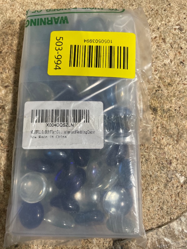 Photo 1 of 0.5LB Flat Glass Marbles for Vase, Mixed Blue Color Glass Pebbles. Glass Rocks for Vase Fillers Fish Tank Crafts Plant Pot Candle Bird Fountains and Wedding Decor