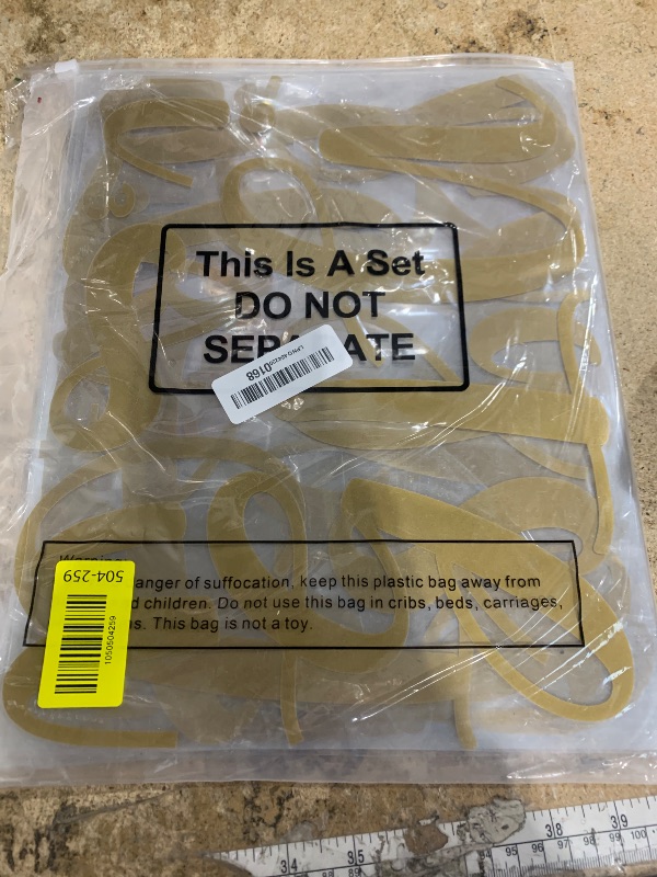 Photo 1 of **MISSING PIECES**Boao Personalized Name Wall Decal Large Letter Stickers Alphabet Custom Name Stickers Nursery Wall Decal for Bedside Bedroom Classroom Home DIY Crafts(Medium,Gold,Cursive)