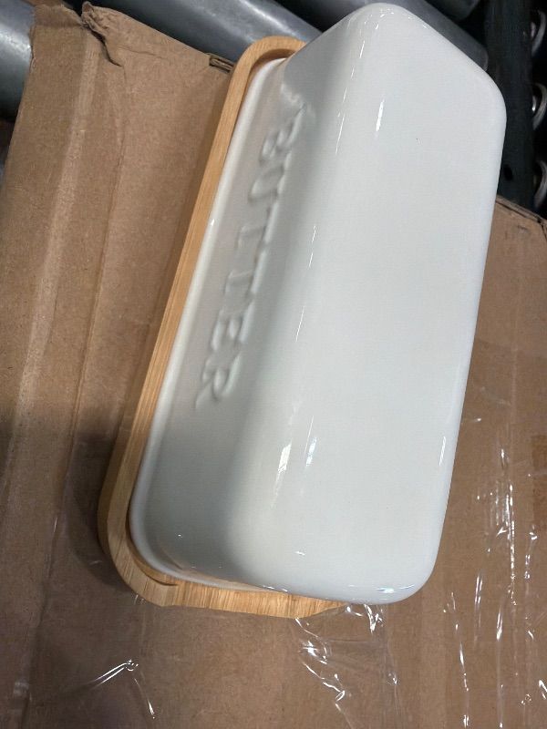 Photo 1 of ***DAMAGED***KIVY Ceramic butter dish with airtight lid that keeps butter soft - For countertop and refrigerator door shelf - Butter dish ceramic - Butter holder for counter - Covered butter dishes