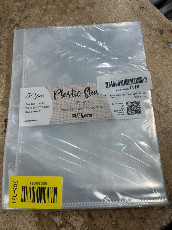 Photo 1 of  Mini Sheet Protectors fit 4x6'' Cards for 8.5x9.5’’ Mini Binders, Half Binders, Recipe Book Page Refill Sheets, 2 Pocket Index Card Protectors, Crystal Clear Covers