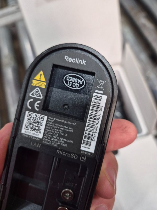 Photo 1 of ********MISSING WHITE PART**********
REOLINK Video Doorbell WiFi Camera - Wired 2K Outdoor, 5G&2.4G WiFi, 4:3 Wide View Angle, Smart Detection, Local Storage, No Subscription Front Door Home Security, Customized Chime V2