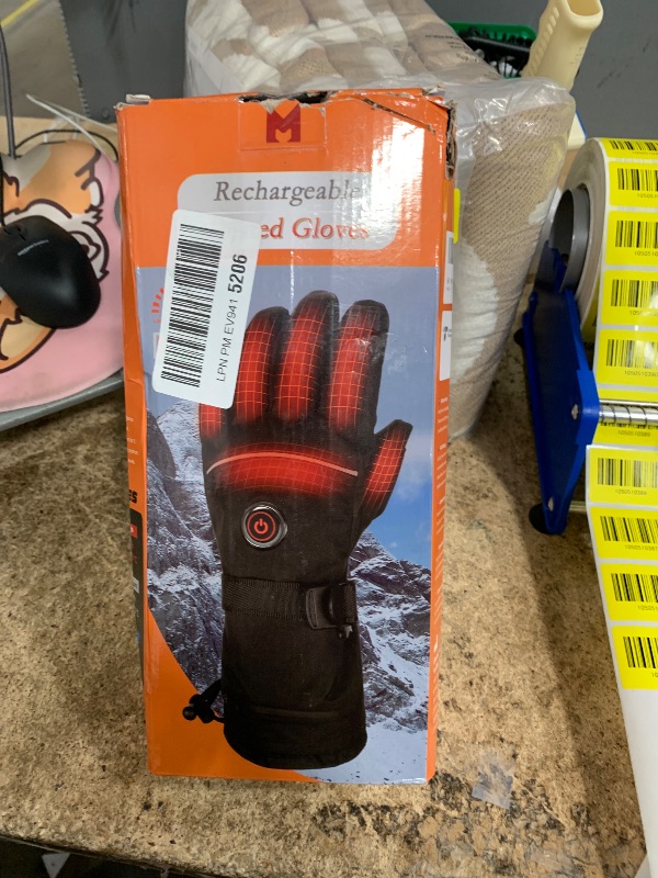 Photo 1 of ***HAS INCORRECT BATTERY *** PEKWZIZ Heated Gloves, 5V 6000mAh Rechargeable Heated Gloves for Men Women, Waterproof & Upgrade Non-Slip Electric Heating Glove for Motorcycling, Hunting, Skiing, Outdoor Work(Black, XL)
