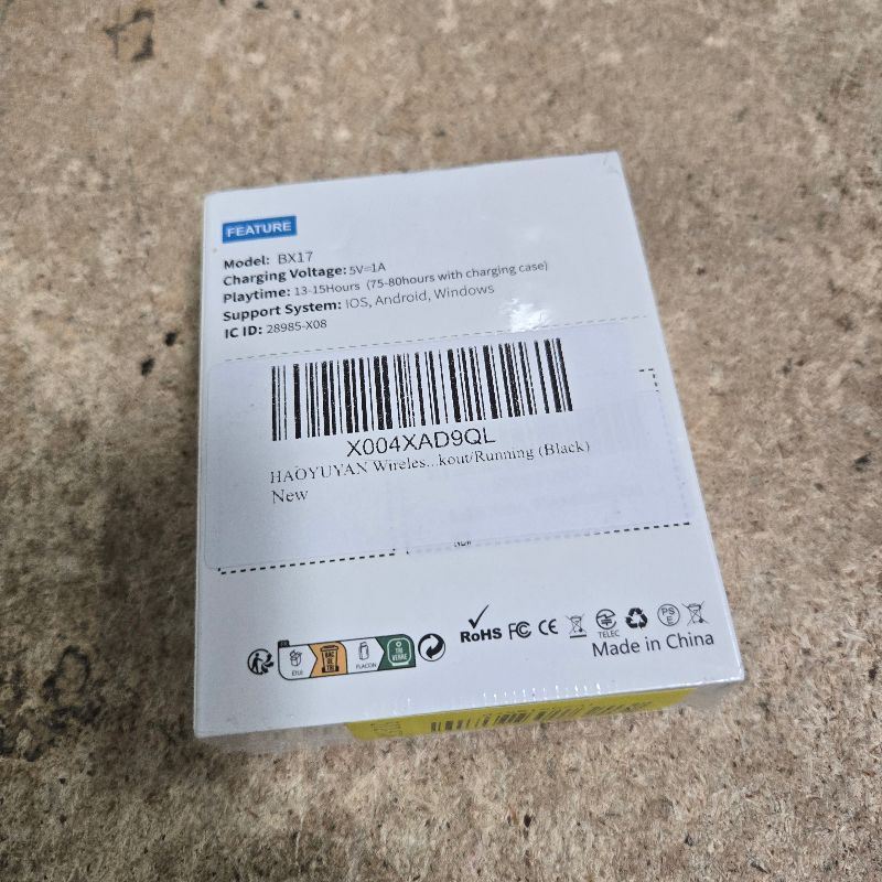 Photo 1 of **FACTORY SEALED** HAOYUYAN Wireless Earbuds, Sports Bluetooth Headphones, 80Hrs Playtime Ear Buds with LED Power Display, Noise Canceling Headset, IPX7 Waterproof Earphones for Workout/Running/Sports(CA-Black)