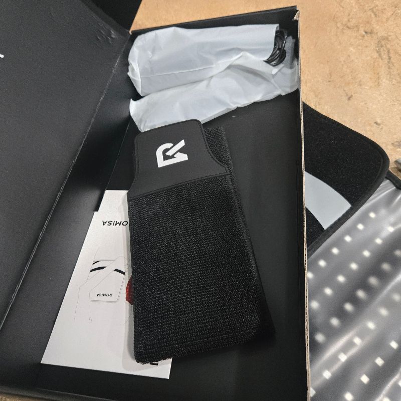 Photo 1 of **Damaged** ROMISA 25” x 12.3” Large Red Light Therapy Pad for Body, Tri-Chip Grade 312 LEDs 48W, 10-90Min Timer with Controller, 660nm & 850nm Near Infrared Light Therapy Mat for Back Shoulder Joint Muscle