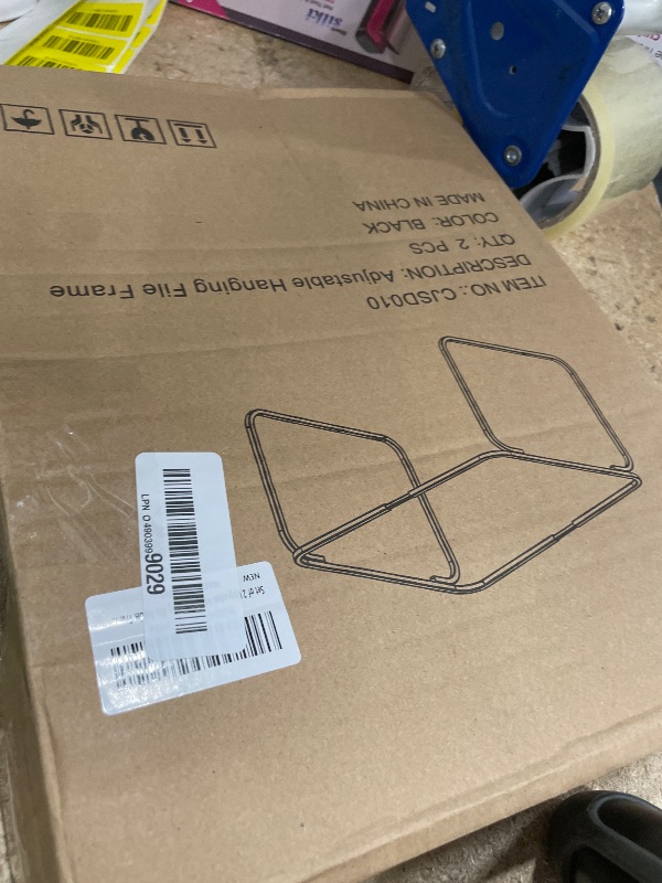 Photo 1 of 2 Sets Upgraded Adjustable Hanging File Folder Frame,Legal/Letter Size,Length Adjusted 16 to 25 inches,Heavy Duty Steel File Drawer/Cabinet Organizer Insert, Hanging Folder Holder,12.598" W X 9.45" H