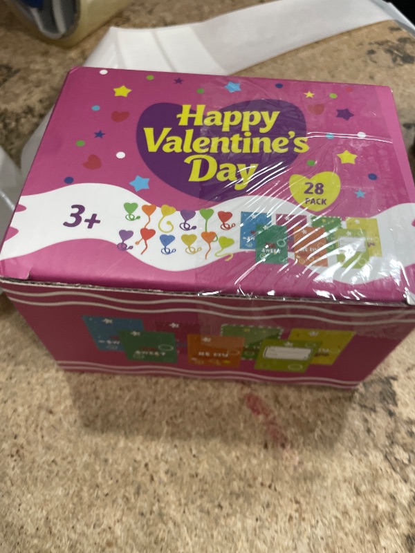 Photo 1 of 28 Pack Valentine Sticky Hands Toy with Valentines Cards for Kids Valentine Party Favors Valentine School Classroom Exchange Gift