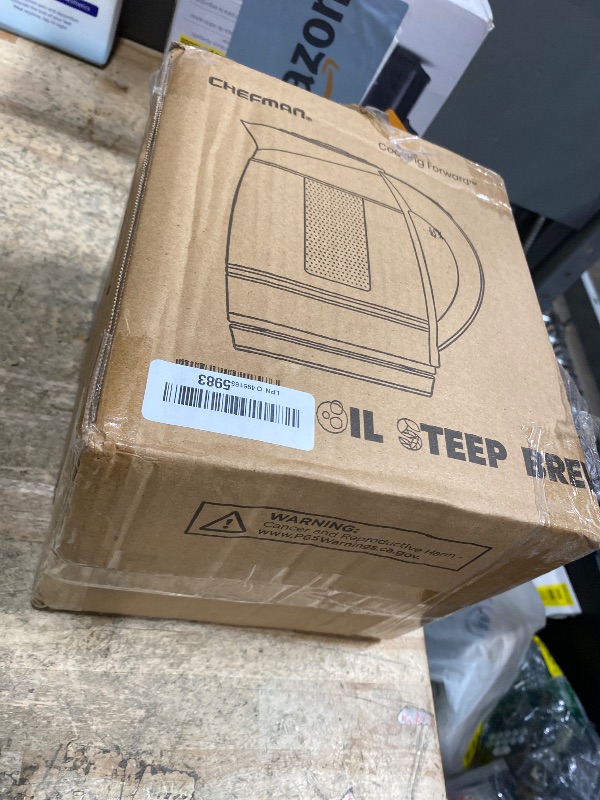 Photo 1 of ***Missing infuser***Chefman Electric Kettle with Temperature Control, 5 Presets LED Indicator Lights, Removable Tea Infuser, Glass Tea Kettle & Hot Water Boiler, 360° Swivel Base, BPA Free, Stainless Steel, 1.8 Liters