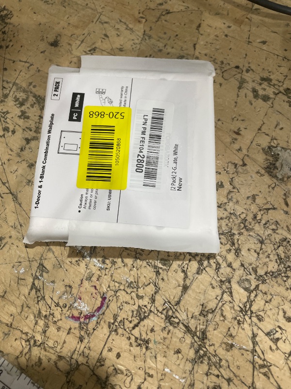 Photo 1 of [2 Pack] BESTTEN 2-Gang Combination Wall Plate, 1-Gang Decorator Switch Cover, 1-Decor/1-Blank, Standard Size, Unbreakable Polycarbonate, White