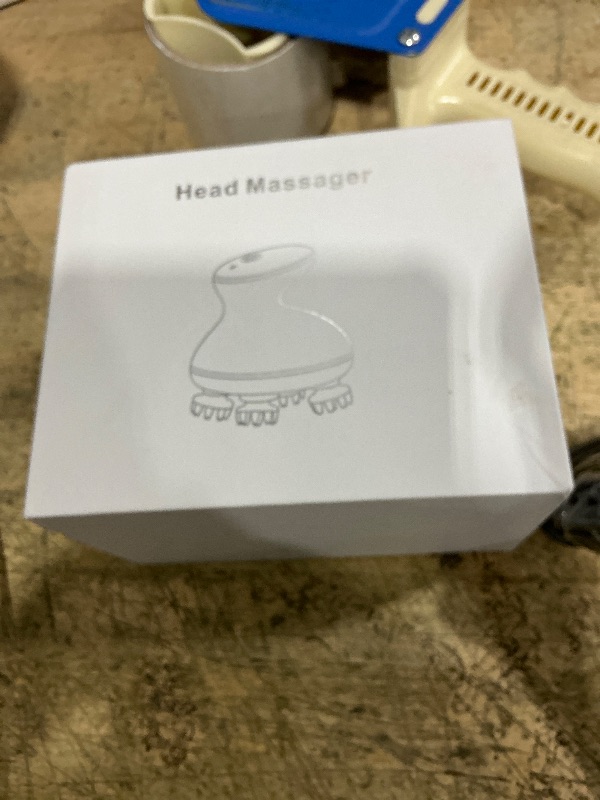 Photo 1 of *MISSING 1 MASSAGER HEAD*. mxm2mxm Electric Head Massager Waterproof,with 4 Detachable Massage Heads,Wireless Portable Red Light Care Handheld Massager,4 Massage Modes Stress Relax for Scalp,Suitable The Whole Body and Pets