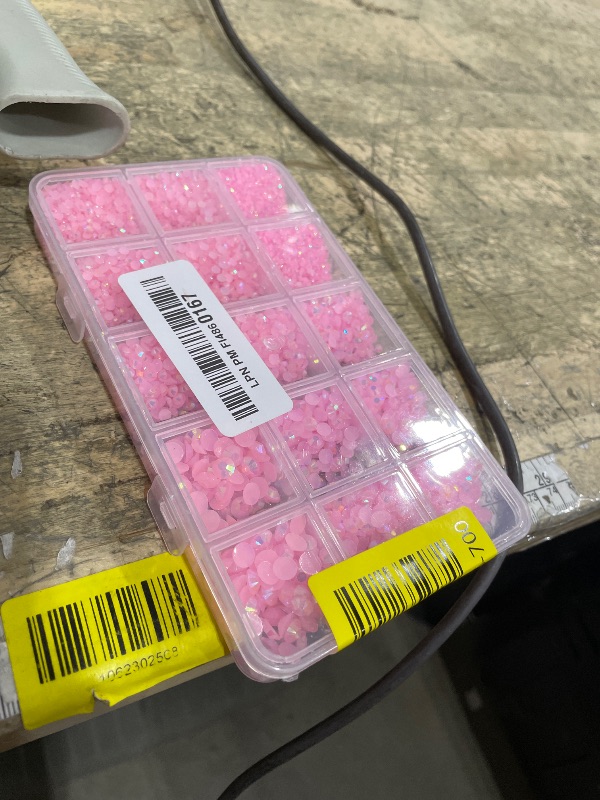 Photo 1 of 14000Pcs Flatback Pink Rhinestones with B7000 Adhesive Glue, Non Hotfix AB Color Jelly Resin Rhinestones Gems with Tweezer & Picker Pens for Shoes, Tumblers, Clothes Decoration
