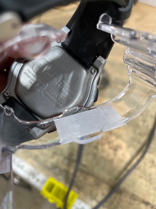 Photo 1 of ***ISSUES WITH WATCH SETUP/POSSIBLY MISSING WATCH BOTTOM ASSEMBLY PIECE*** Timex Men's Ironman Triathlon Classic 100 44mm Watch – Black & Silver-Tone Case Yellow Accents with Black Resin Strap