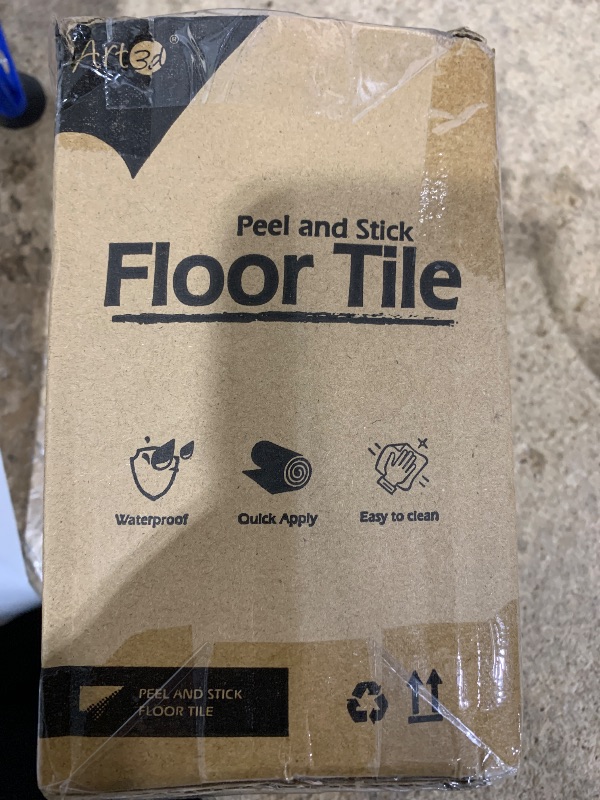 Photo 1 of **CUT INTO RANDOM SIZE PIECES** Art3d 15 Sq.ft Peel and Stick Floor Tiles, 10Pcs Luxury Vinyl Plank Flooring Wood Look, 36" × 6" Adhesive and Waterproof Tile Sticker for Bedroom, Living Room, Kitchen, Teak