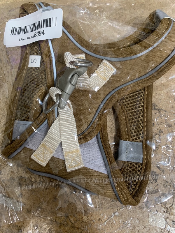 Photo 1 of (small) GAMUDA Small Pet Harness Collar Step in No Chock No Pull Linen Fabric Soft Mesh Dog Vest Harnesses Reflective for Dogs Puppy Cats Kitten Rabbit (Brown, S)