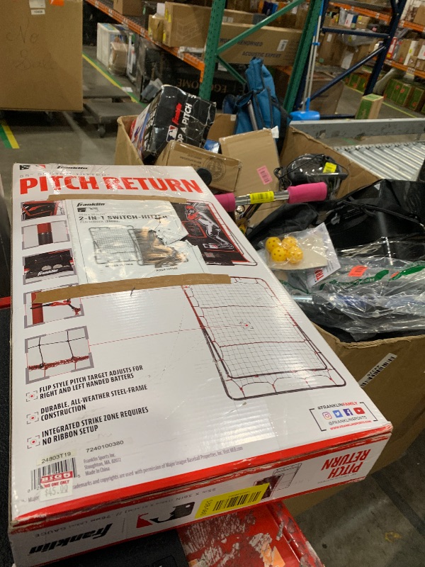 Photo 1 of ***MISSING PARTS***
Franklin Sports Baseball Pitching Target and Rebounder Net - 2-in-1 Switch Hitter Pitch Trainer + Pitchback Net - Pitching Target with Hitter + Strikezone