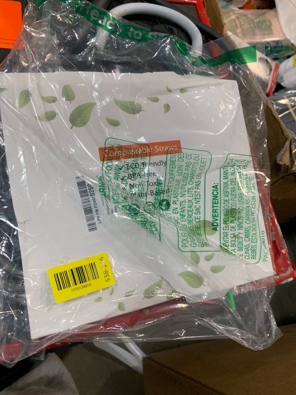 Photo 1 of [100 Pcs] Biodegradable Compostable Disposable Colorful Straws - PLA Plant Based Drinking Straws for Juice Coffee Cocktail Cold Drinks (8.25" LongX0.23" Wide)