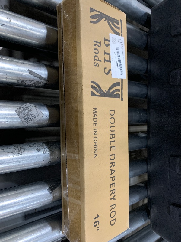 Photo 1 of 1 Inch Modern Silver Double Curtain Rod Set - Tension rods for windows 28 to 48 inchs with Octagonal Crystal Finial -BHSRODS Home Double Window Rods for Living Room & Bedroom