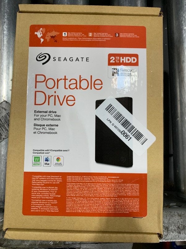 Photo 1 of ***POSSIBLY FOR PARTS ISSUES FUNCTIONING**** Seagate Portable 2TB External Hard Drive HDD — USB 3.0 for PC, Mac, PlayStation, & Xbox -1-Year Rescue Service (STGX2000400)