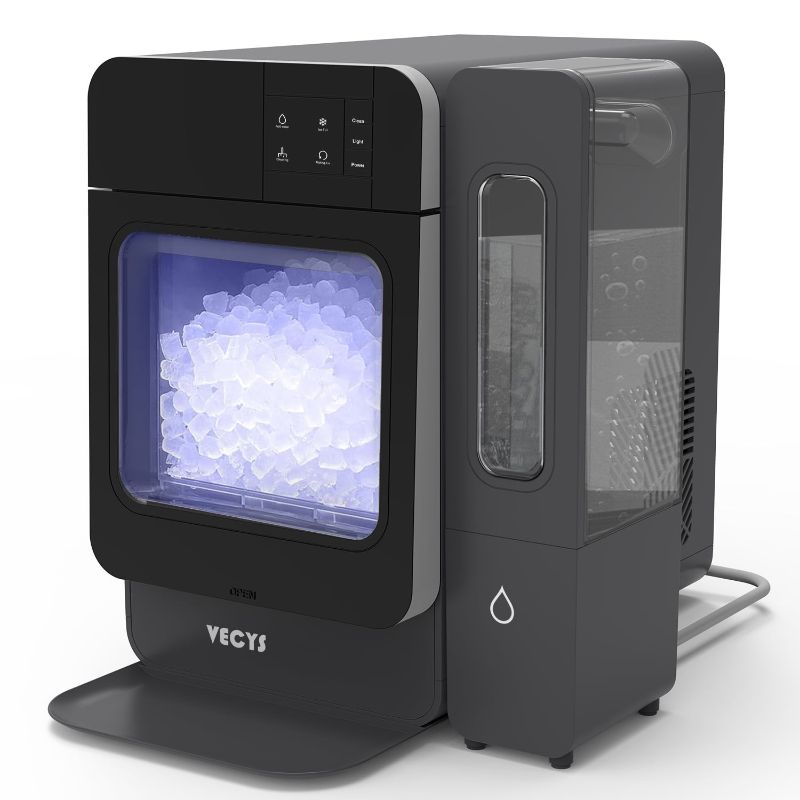 Photo 1 of **PARTS ONLY** Vecys Nugget Ice Maker W/ Side Water Tank, 33lbs/Day Self-Cleaning, Black