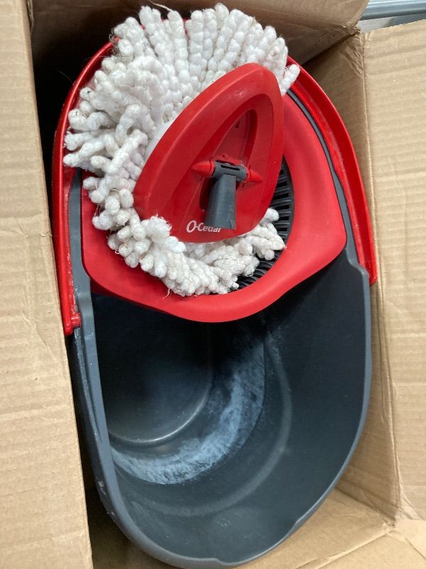 Photo 1 of **BUCKET AND MOP BASE ONLY***O-Cedar EasyWring Microfiber Spin Mop, Bucket Floor Cleaning System, Red, Gray, Standard