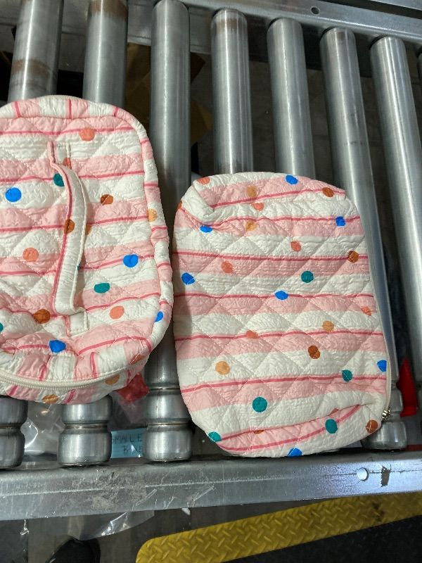 Photo 1 of **MISSING ONE**RIGHT AWAY Large Quilted Makeup Bag Set,3 Pcs Travel Make Up Bags for Women Girls,Cute Coquette Aesthetic Cosmetic Pouch Toiletry Bag,Preppy Makeup Brushes Organizer?Pink?