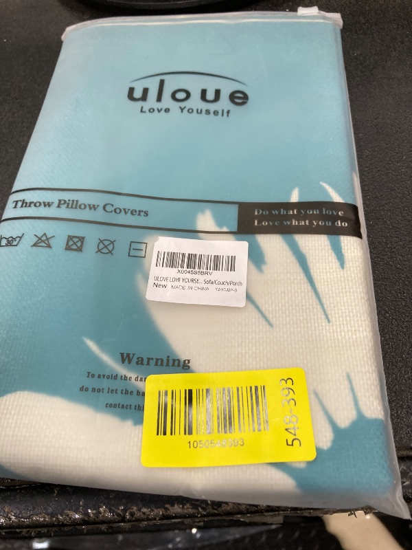 View 2 of ***bright teal***ULOVE LOVE YOURSELF Green Daisy Lumbar Pillow Covers 12X20 Inch Spring Summer Floral Pillow Cases Modern Abstract Flower Decorative Rectangle Throw Pillowcases 2Pack for Sofa/Couch/Porch***bright teal***