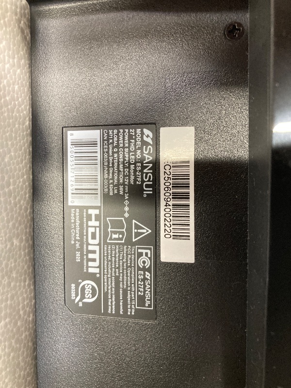 Photo 1 of ***BROKEN*NON RETURNABLE*NON REFUNADABLE*NO EXCEPTIONS***
SANSUI 27-Inch IPS Monitor, 120Hz, Full HD 1920x1080, HDMI and DisplayPort, VESA Mountable***BROKEN*NON RETURNABLE*NON REFUNADABLE*NO EXCEPTIONS***