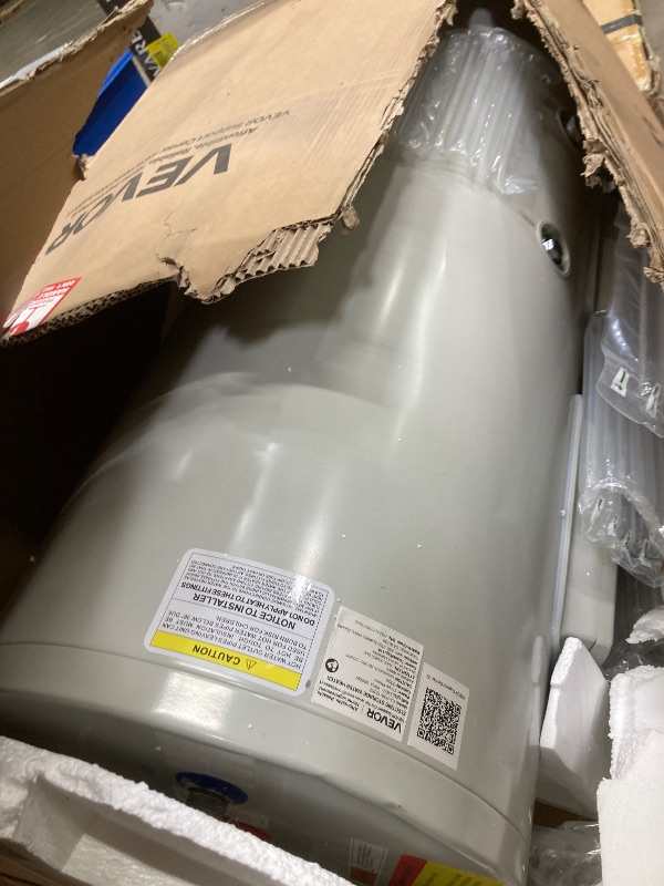 Photo 1 of *Scratches* VEVOR Electric Tank Water Heater, 30 Gallon, 5000W Point-of-Use Hot Water Heater with LED Display, Knob Control, Top Outlet, 240V with T&P Valve for Large Families, Small Commercial Spaces, Gray