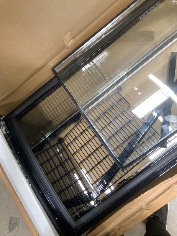 Photo 1 of *Bottom no closed/Couldn't tape* IDEALHOUSE Countertop Refrigerator, 10.5 Cu.Ft. Pastry Display Case for Bakery with LED, Frost-Free, Sliding Door, Commercial Fridge Display Case for Cafe and Restaurant, 5-Tier Design, Black