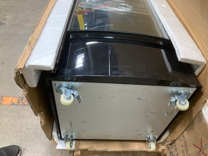 Photo 1 of *Bottom no closed/Couldn't tape* IDEALHOUSE Countertop Refrigerator, 10.5 Cu.Ft. Pastry Display Case for Bakery with LED, Frost-Free, Sliding Door, Commercial Fridge Display Case for Cafe and Restaurant, 5-Tier Design, Black