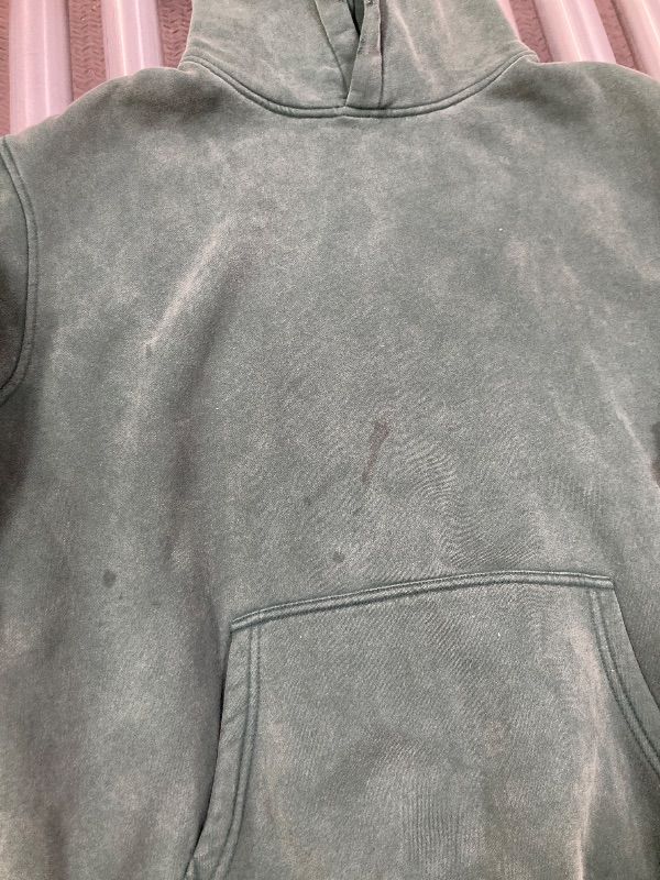 Photo 1 of ***DAMAGE -STAIN ON FRONT-SELLING AS IS*** FAIABLE Women's Oversized Acid Wash Hoodie Unisex Heavyweight Cotton Hoodies Fleece Vintage Washed Distress Sweatshirt Women Men Couples Streetwear College Casual Fall Winter Autumn 2026 Green, M/L