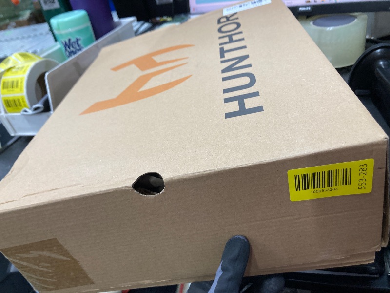 Photo 1 of *USED* Hunthor Men's Cowboy Work Boots, Square Steel Toe EVA Mid-Sole with GoodyearWelt Leather Anti Slip Western Boots for Manufacturing, Construction, Farming ?Light Brown, Size 10.5?