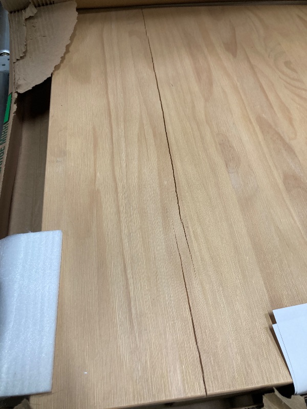 Photo 1 of *Crackdown the side of table top* Plank+Beam Modern Square Corner Table, 32", Slim Side Table for Living Room, Mini End Table for Small Spaces, Bedside Night Stand, Blonde Wirebrush