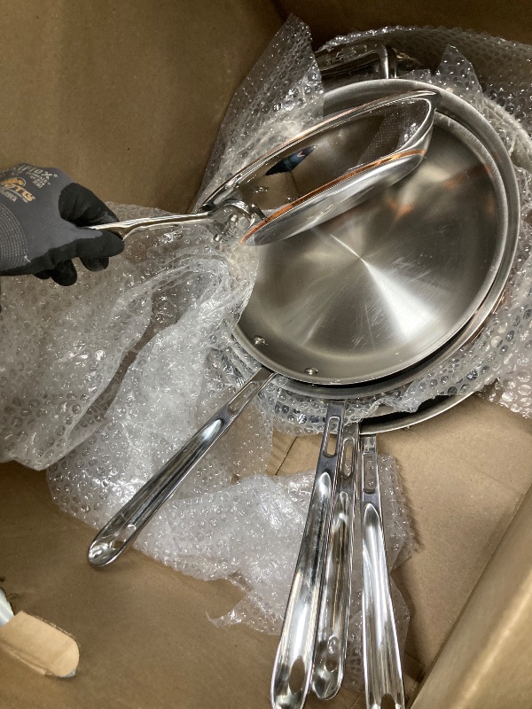 Photo 1 of *Lids missing* *Scratches/Used* All Clad Stainless Steel Cookware Set, 5 pieces
