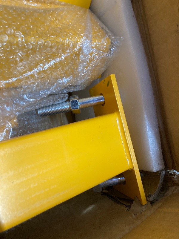 Photo 1 of *Scratches* 4400 Lbs Folding Hydraulic Engine Hoist, 2 Ton Portable Cherry Picker with 6 Wheels & Telescopic Boom, Foldable Engine Shop Crane Lift for Home Garage, Workshop, Warehouse, Yellow, Heavy-Duty