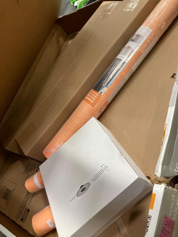 View 2 of *May have minor damage* Schluter Kerdi Shower Kit with Shower Tray, Curb, Waterproofing Membrane, Strips & Seals - PVC Plastic, 48" x 72" Tray Size, Center Outlet Position - KSK12201830PVC