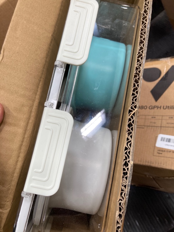 Photo 1 of ***Doesn't latch***KEVJES 500ml Pizza Dough Proofing Containers for DIY family Artisan Pizza, Food Grade Silicone Stackable Boxes with Lids-4 Pack (Four-color containers with carry-on tray)***Doesn't latch***