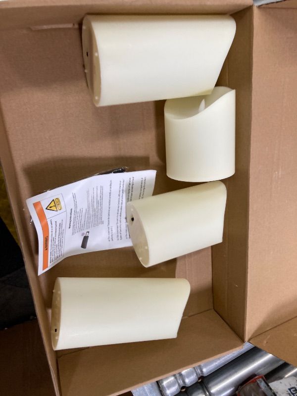Photo 1 of **ONLY 4/NO REMOTE**Nimiko Flameless Candles with Remote, Battery Operated Flickering Flameless Candles, LED Candles with Timer 2/4/6/8H, with Realistic LED Candles Set of 9 (D3 x H 3" 4" 5" 6" 7") (Ivory)