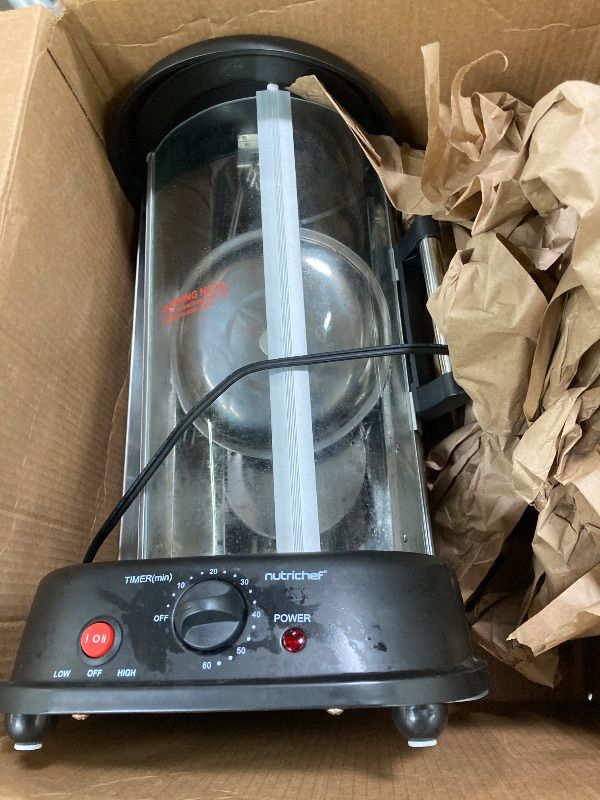 Photo 1 of ***MISSING PIECES -SELLING AS PARTS ONLY*** NutriChef Vertical Rotating Shawarma Oven - Rotisserie, Shawarma, & Kebab Machine - Stain-Resistant, Energy-Efficient - Heat-Resistant Door - Includes Kebab Rack with 7 Skewers - Stainless Steel