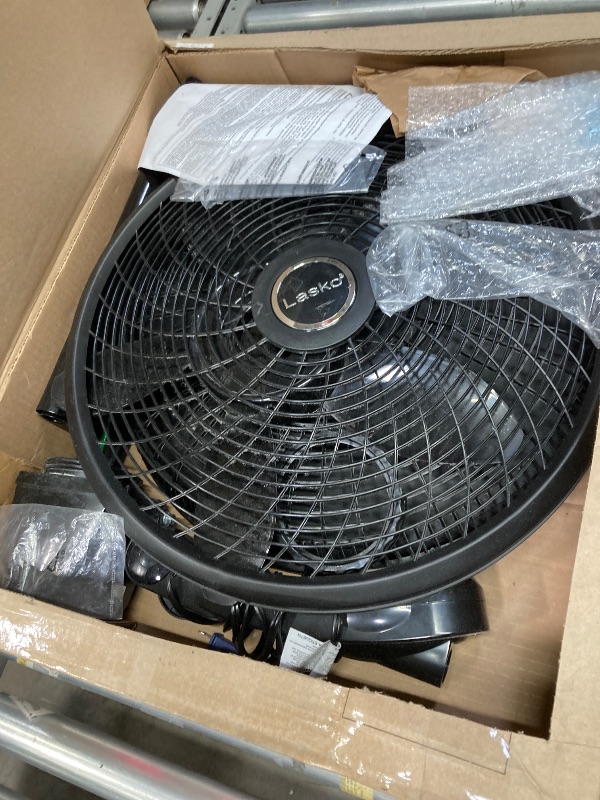 Photo 1 of **NEEDS A GOOD CLEANING!**



Lasko Oscillating Cyclone Pedestal Fan, Adjustable Height, Timer, Remote Control, 3 Speeds, for Bedroom, Living Room, Home Office, 18", Black, 1843