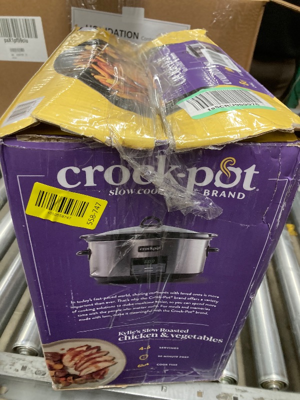 Photo 1 of **DENTED OUTER SHELL***Crock-Pot Large 8-Quart Programmable Slow Cooker with Auto Warm Setting Black Stainless Steel***DENTED OUTER SHELL***
