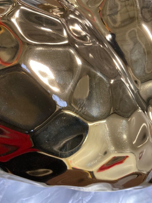 Photo 1 of ***DAMAGE -SELLING AS IS *** Deco 79 Porcelain Ceramic Heart Decorative Sculpture Dimensional Angled Origami Inspired Home Decor Statue, Accent Figurine 8" x 3" x 8", Gold