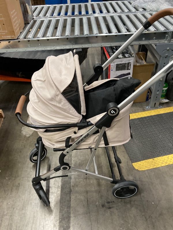 Photo 1 of **NOT IN ORIGINAL BOX**Beberoad Pets T3 Pro 3-in-1 Pet Stroller for Small Dogs & Cats – Foldable, Lightweight with Detachable Carrier, 180° Canopy & Cup Holder (Beige)