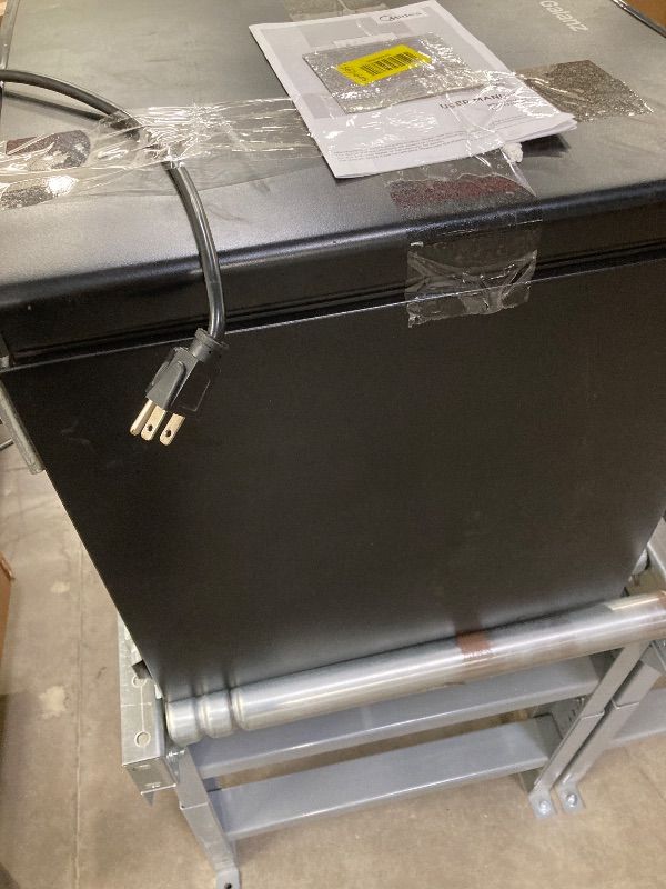 Photo 1 of ***USED*** SIMILAR Midea MERM33S1AST Mini Fridge, 3.3 Cu.ft Compact Fridge Adjustable Thermostat, Reversible Door, Low Noise for Dorm, Office, Bedroom, Stainless Steel   ***SOME SCUFFS/SCRATCHES, NOT IN BOX***