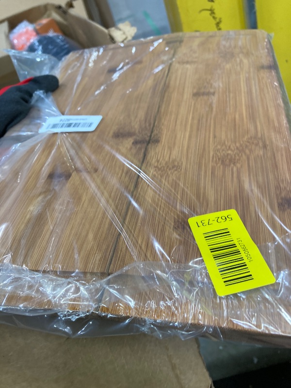 Photo 1 of ***BROKEN IN HALF***Tafopue Bamboo Cutting Board, Large Kitchen Chopping Board with Deep Juice Groove & Built-in Handle, Reversible Wooden Charcuterie Board and Serving Tray for Meat, Bread, Fruit, Daily Use, 16×11×0.6''***BROKEN IN HALF***